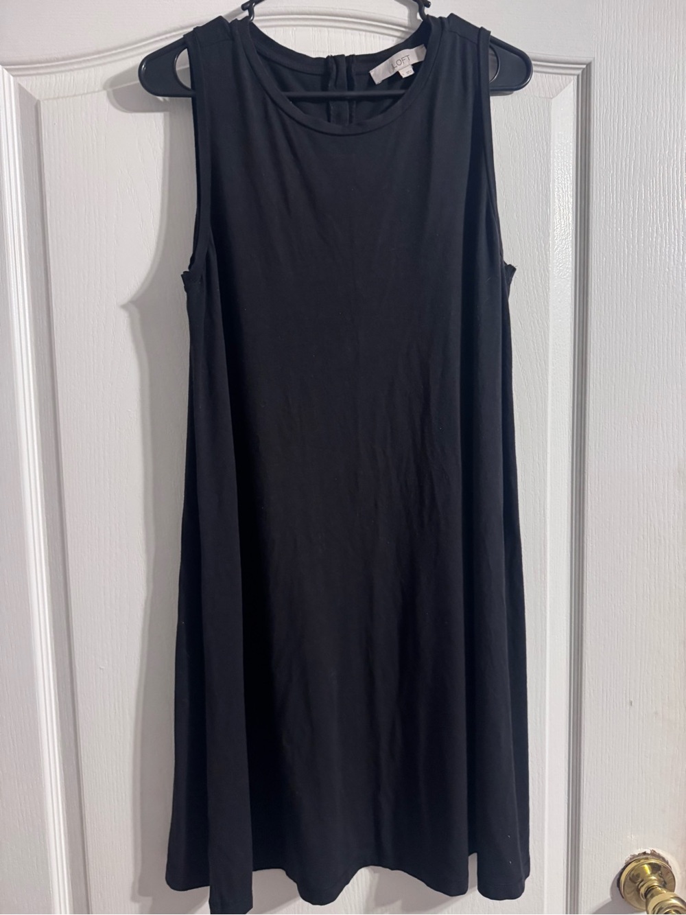 LOFT Black Sleeveless Swing Mini Dress